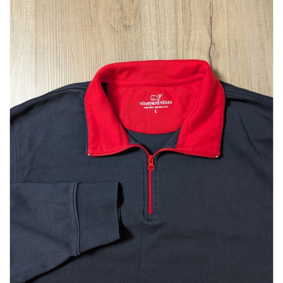 Vineyard Vines Size L Sweater 1/4 Zip Soft Pima Cotton Long Sleeve Preppy Casual - Picture 3 of 8